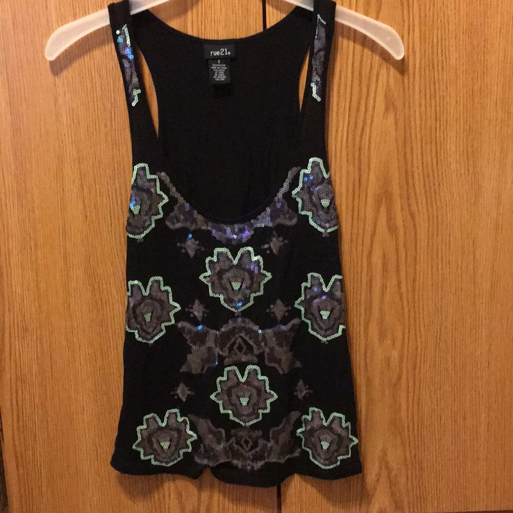 Sequin patterned tank top